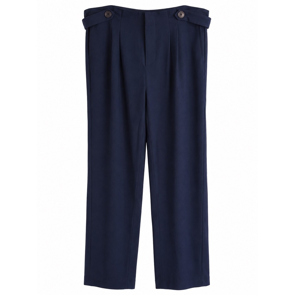 NWT Lascana Navy Dress Pants Size 8 High Rise Tailored Trousers Officecore